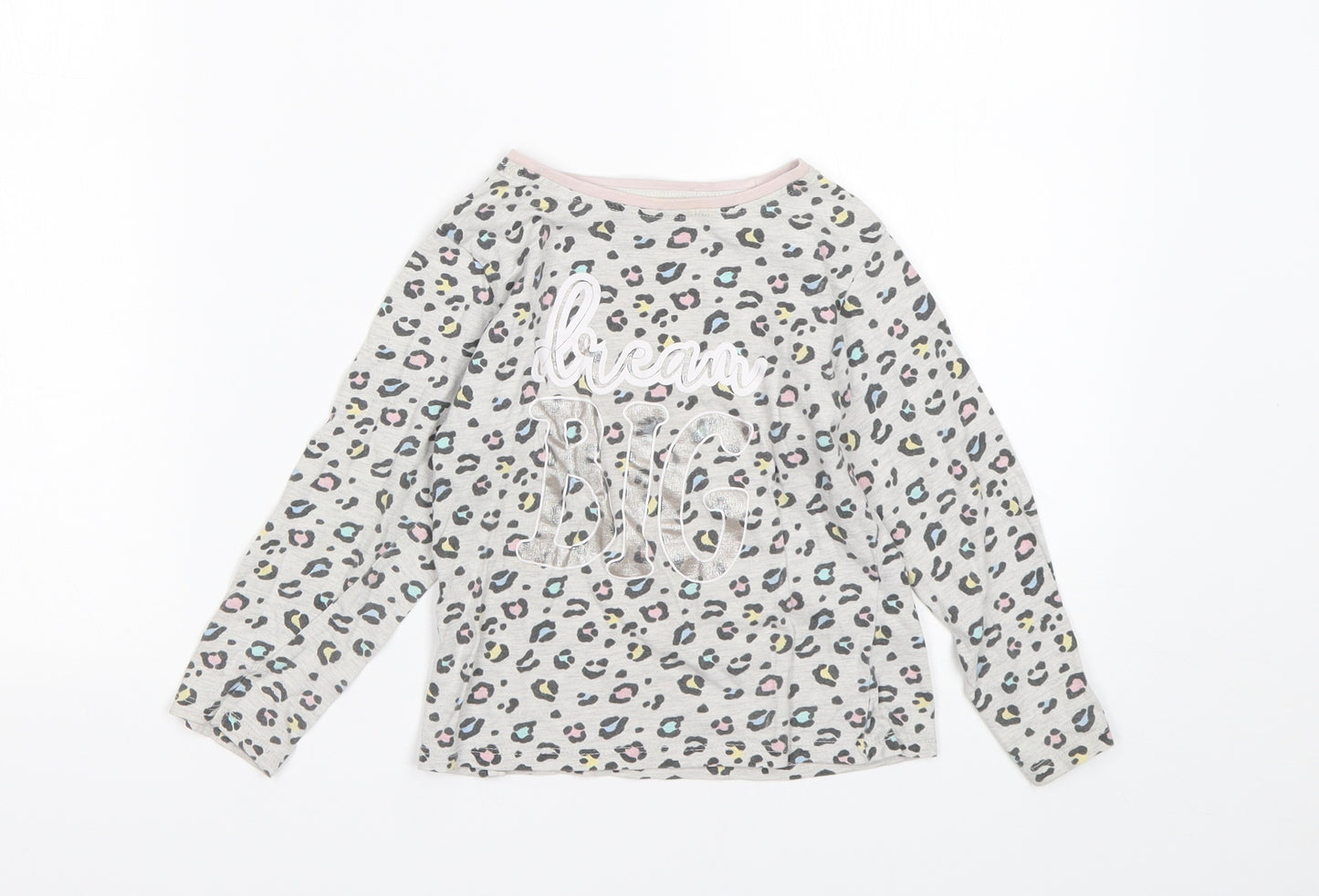 PEP&CO Girls Multicoloured Animal Print Cotton Top Pyjama Top Size 4-5 Years