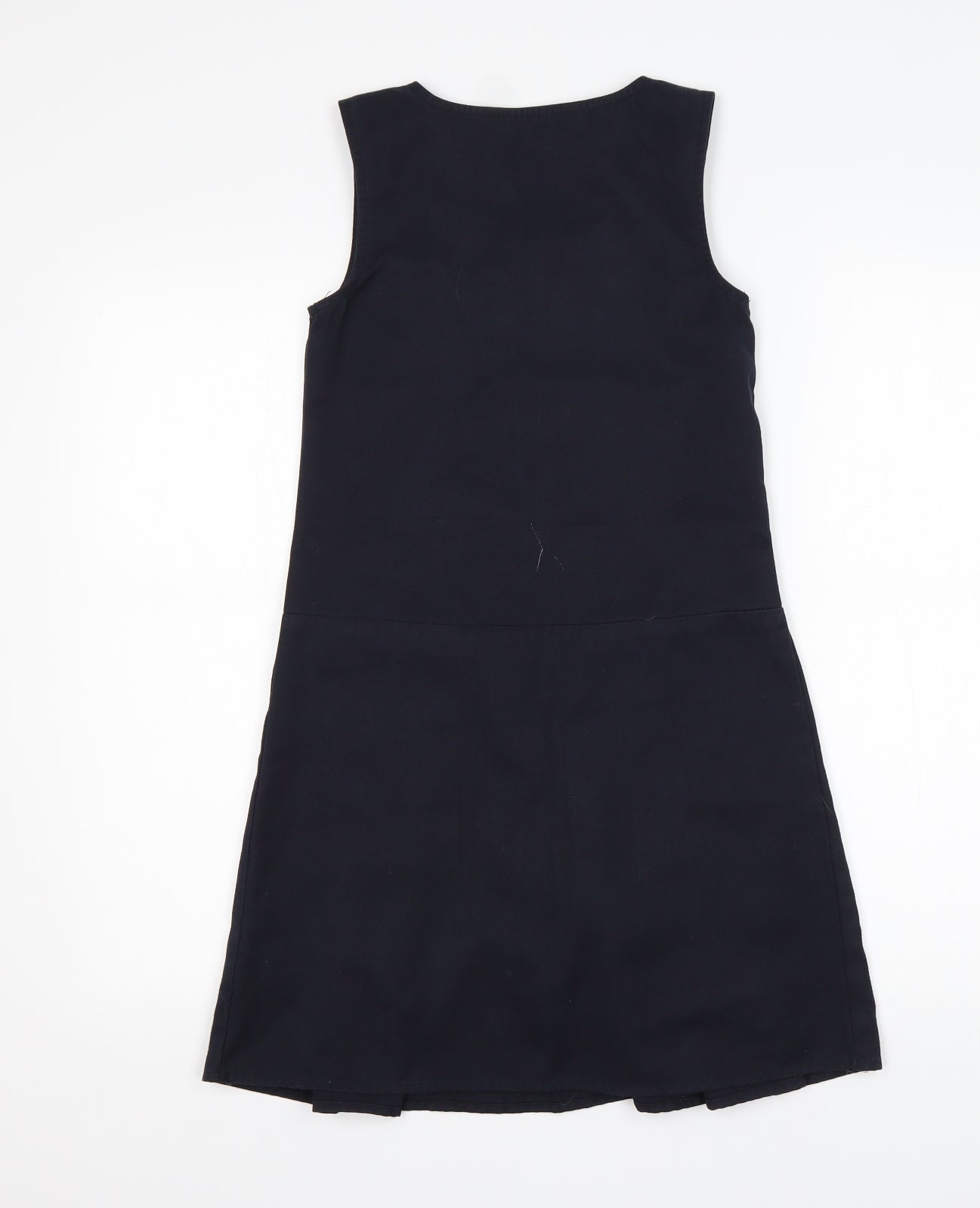 LILY&DAN Girls Blue  Polyester Pinafore/Dungaree Dress  Size 9-10 Years  Round Neck  - School wear