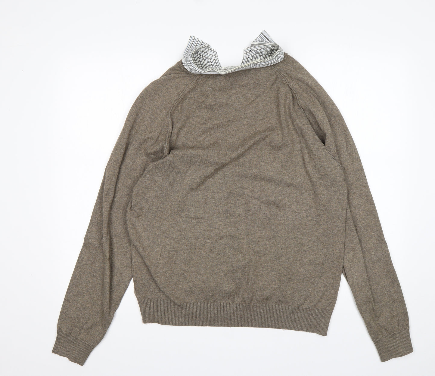 NEXT Womens Beige Collared  Cotton Pullover Jumper Size M