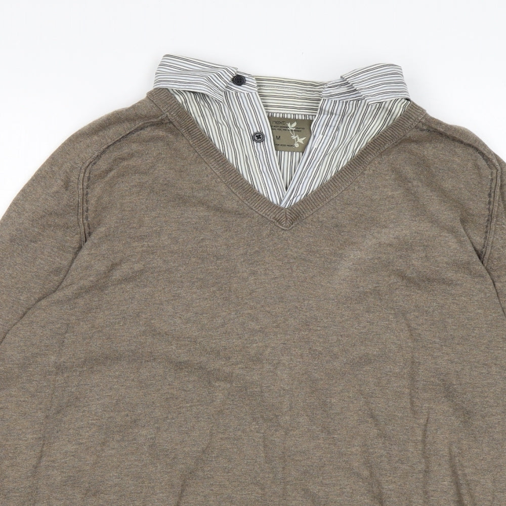 NEXT Womens Beige Collared  Cotton Pullover Jumper Size M