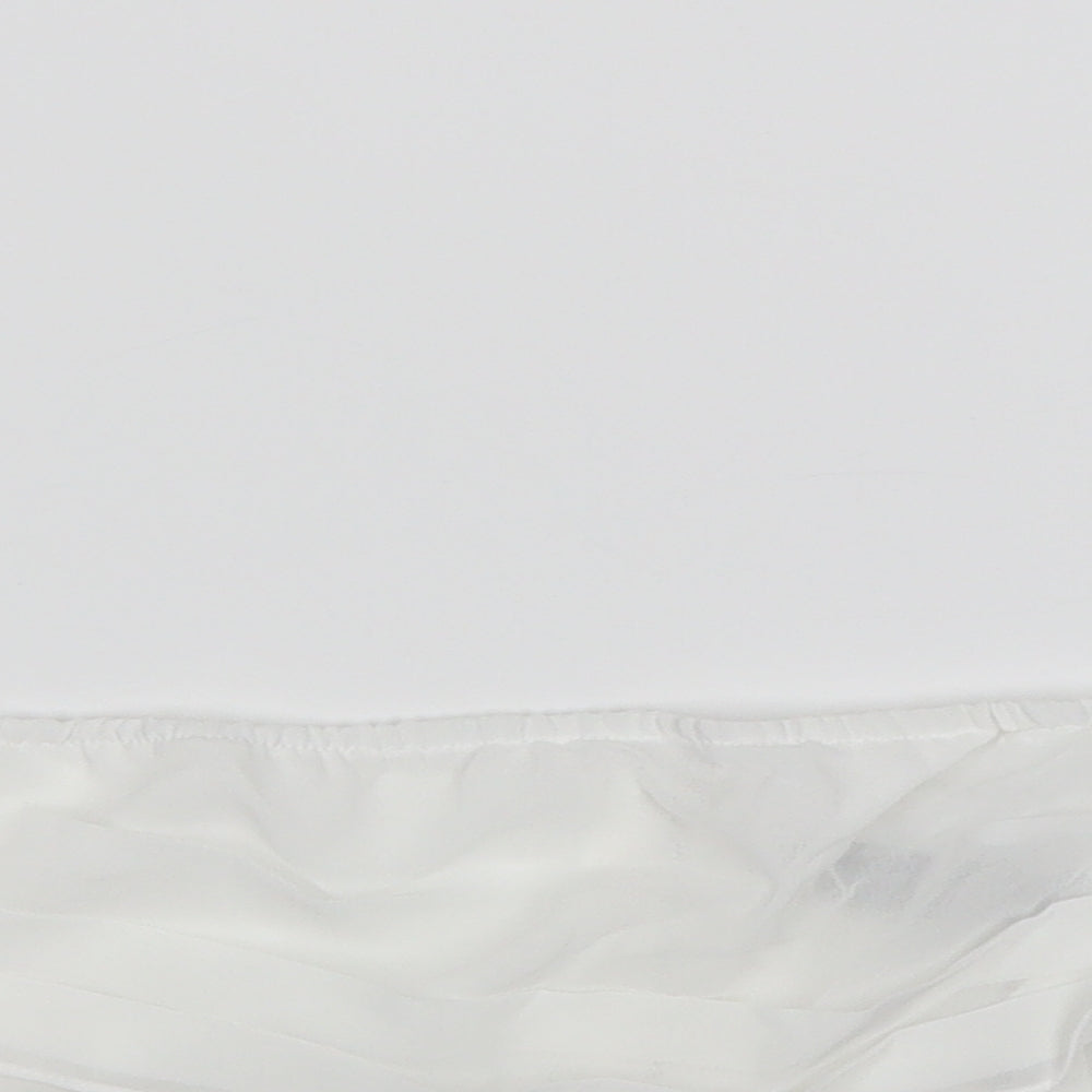 PRETTYLITTLETHING Womens White  Polyester Cropped Blouse Size 10 Off the Shoulder