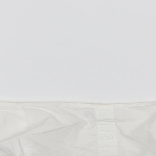 Missguided Womens White  Cotton Cropped Blouse Size 10 Boat Neck
