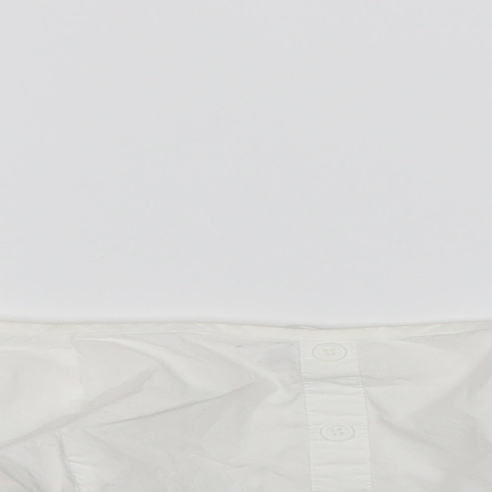 Missguided Womens White  Cotton Cropped Blouse Size 10 Boat Neck