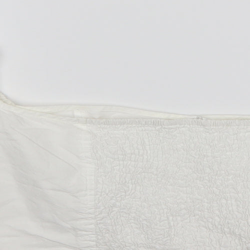 Missguided Womens White  Cotton Cropped Blouse Size 10 Boat Neck