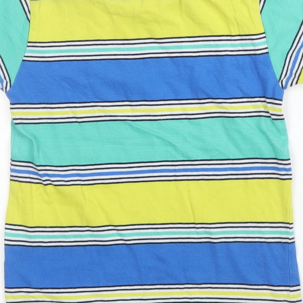 NEXT Boys Blue Striped Cotton Basic T-Shirt Size 18-24 Months Round Neck