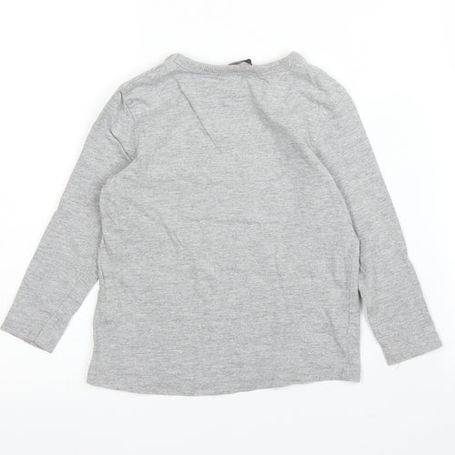 George Girls Grey  Cotton Basic T-Shirt Size 18-24 Months Round Neck