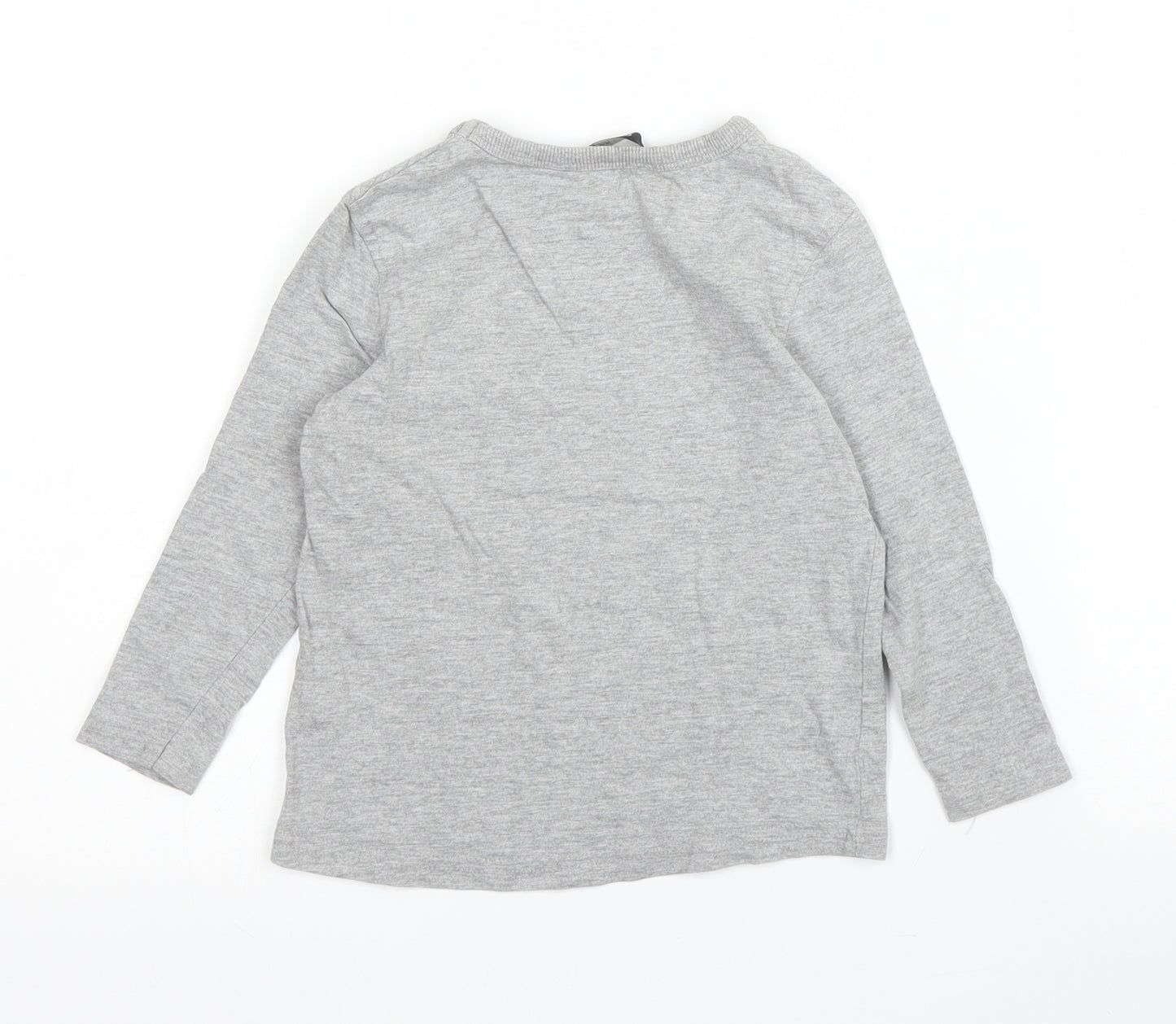 George Girls Grey  Cotton Basic T-Shirt Size 18-24 Months Round Neck
