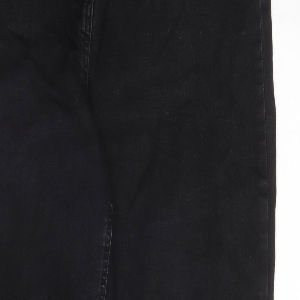 Papaya Womens Black  Cotton Bootcut Jeans Size 18 L30 in Regular Zip