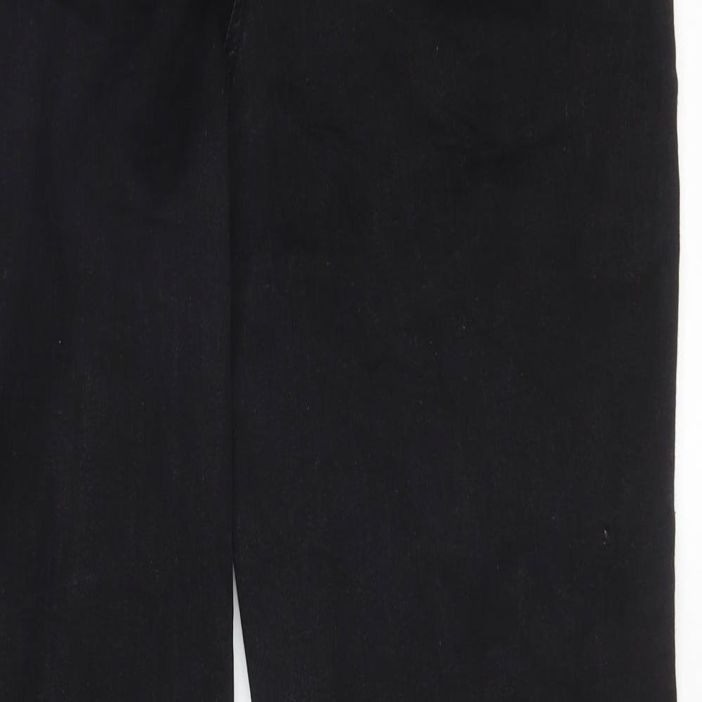 Papaya Womens Black  Cotton Bootcut Jeans Size 18 L30 in Regular Zip