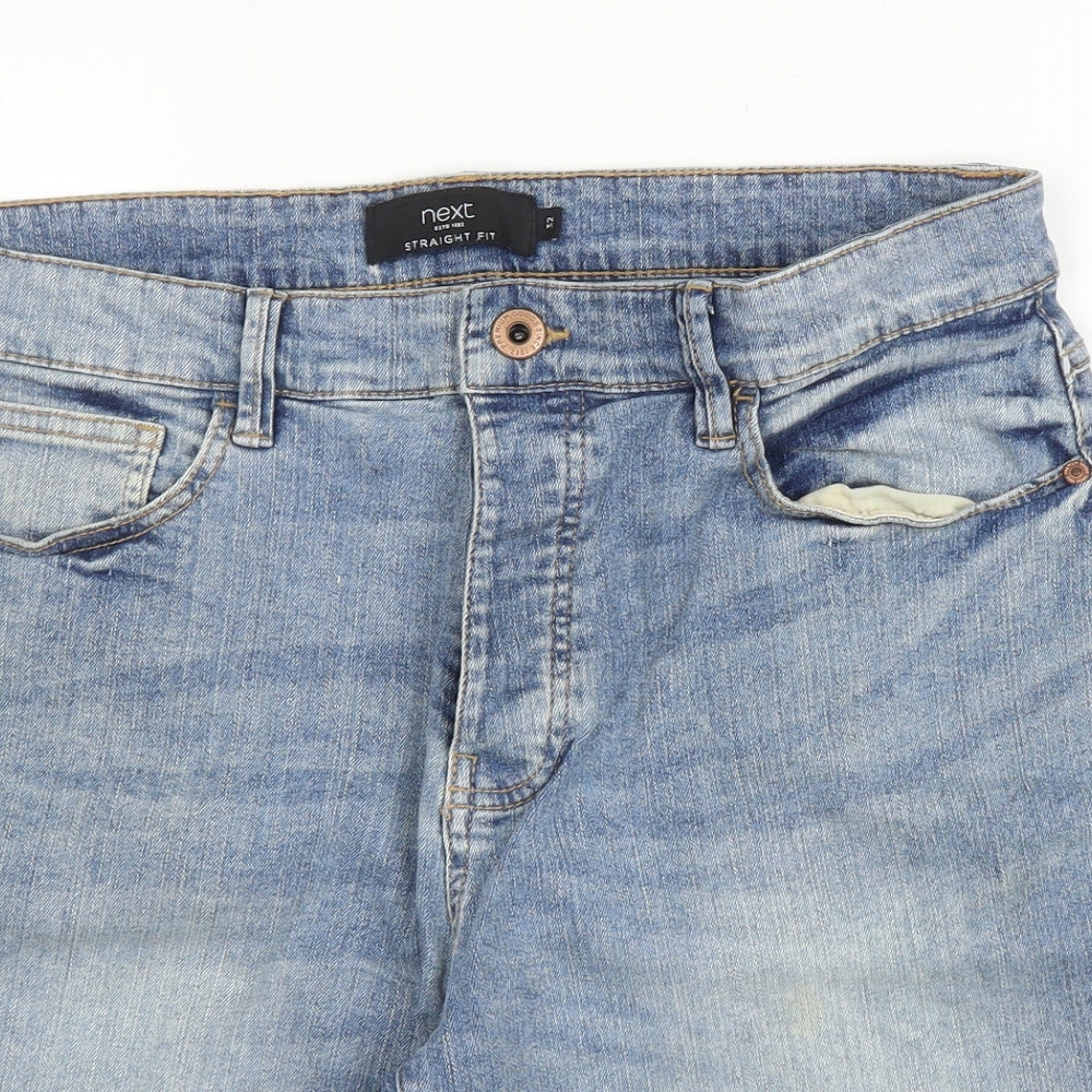 NEXT Mens Blue  Cotton Bermuda Shorts Size 32 in L10 in Regular Button