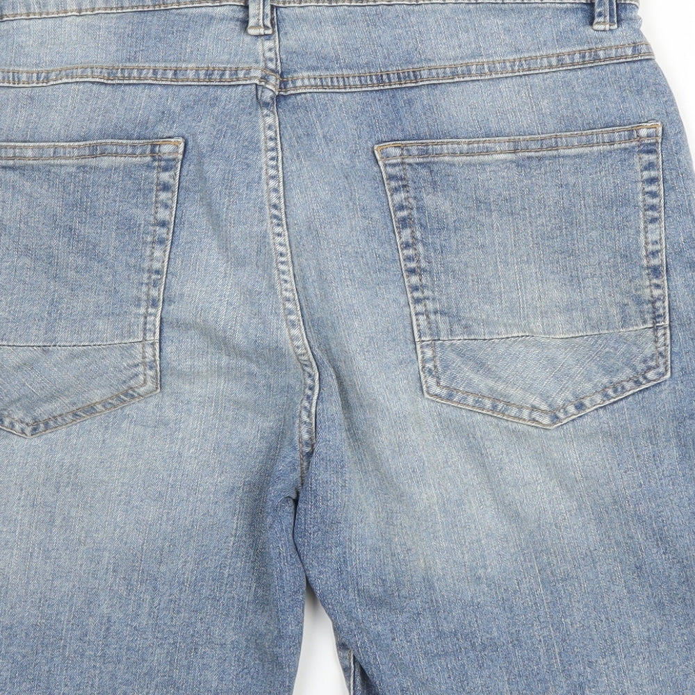 NEXT Mens Blue  Cotton Bermuda Shorts Size 32 in L10 in Regular Button