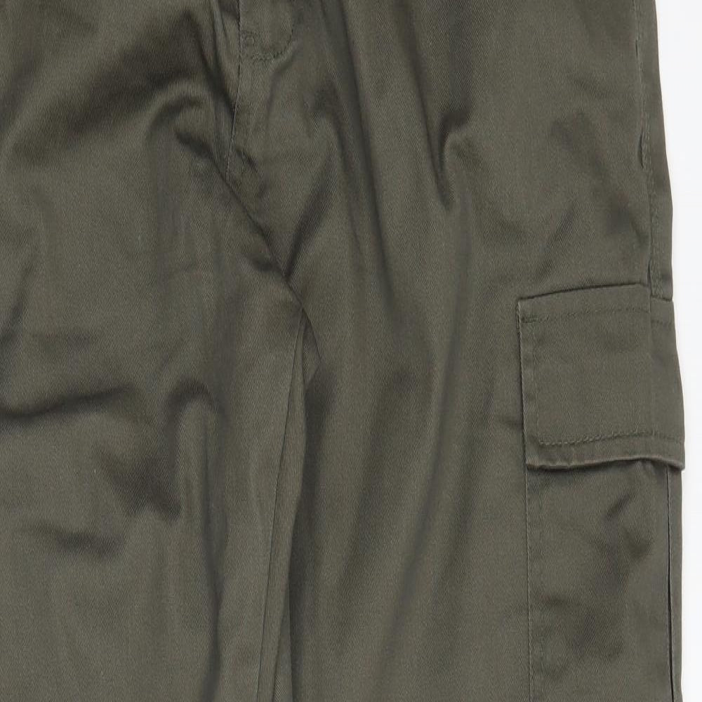 Workwear Mens Green  Cotton Carpenter Trousers Size 38 in L33 in Regular Zip