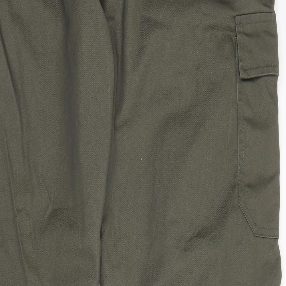 Workwear Mens Green  Cotton Carpenter Trousers Size 38 in L33 in Regular Zip