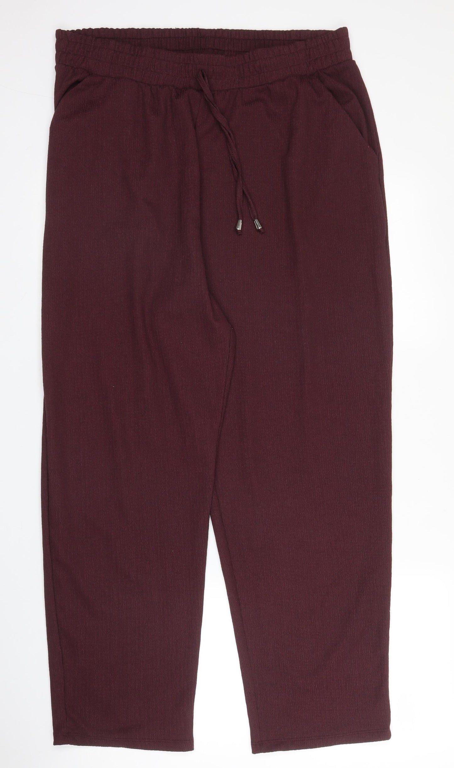 George Womens Purple  Polyester Capri Trousers Size 18 L26 in Regular Drawstring