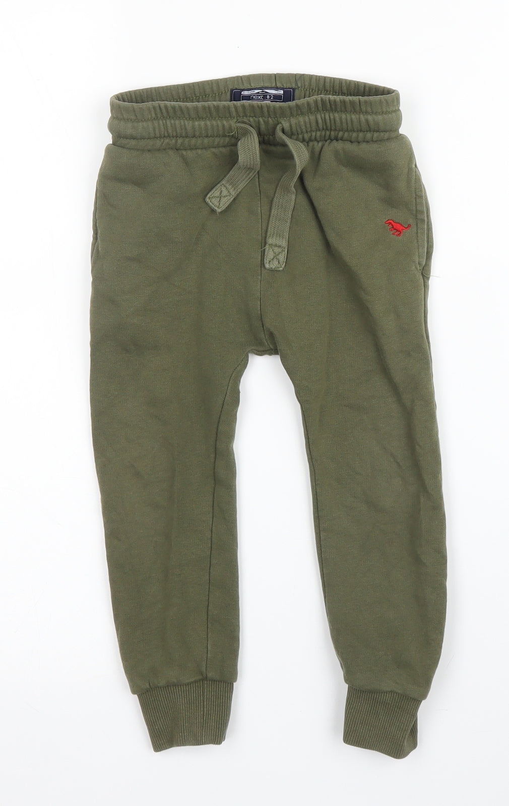 NEXT Boys Green  Cotton Sweatpants Trousers Size 2-3 Years  Regular Drawstring