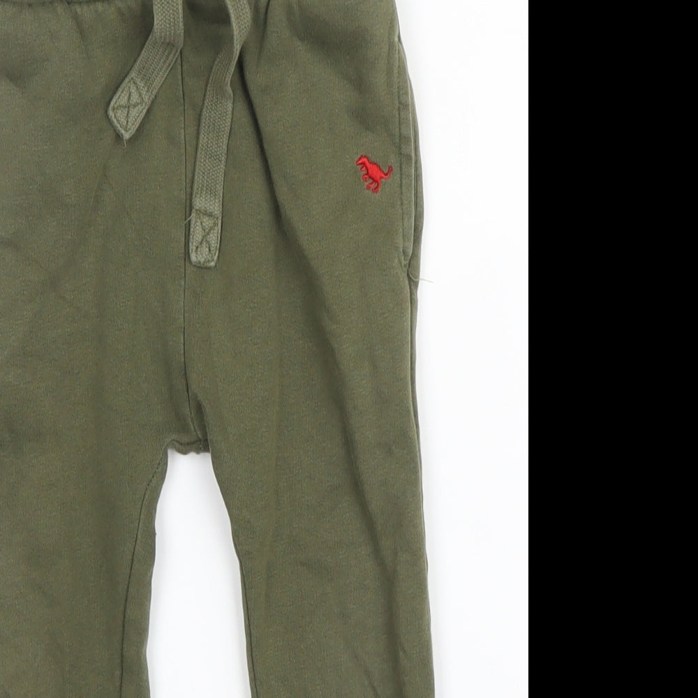 NEXT Boys Green  Cotton Sweatpants Trousers Size 2-3 Years  Regular Drawstring