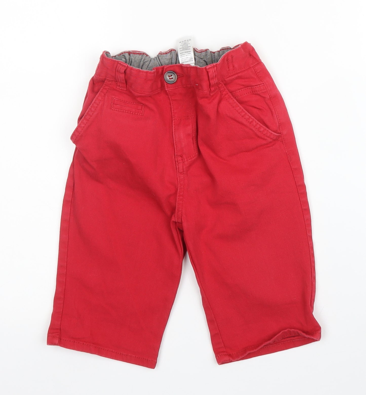 TU Boys Red  Cotton Capri Jeans Size 7 Years  Regular Zip