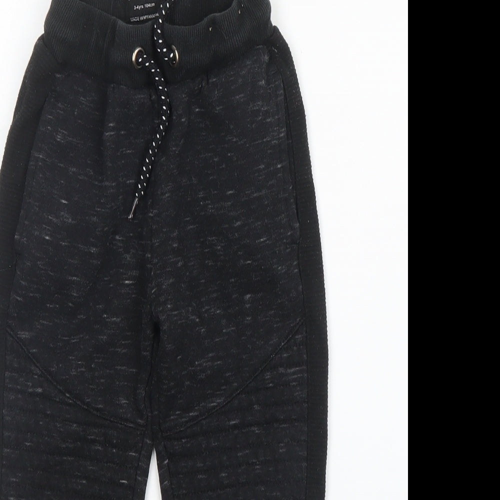 Primark Boys Black  Cotton Sweatpants Trousers Size 3-4 Years  Regular Drawstring