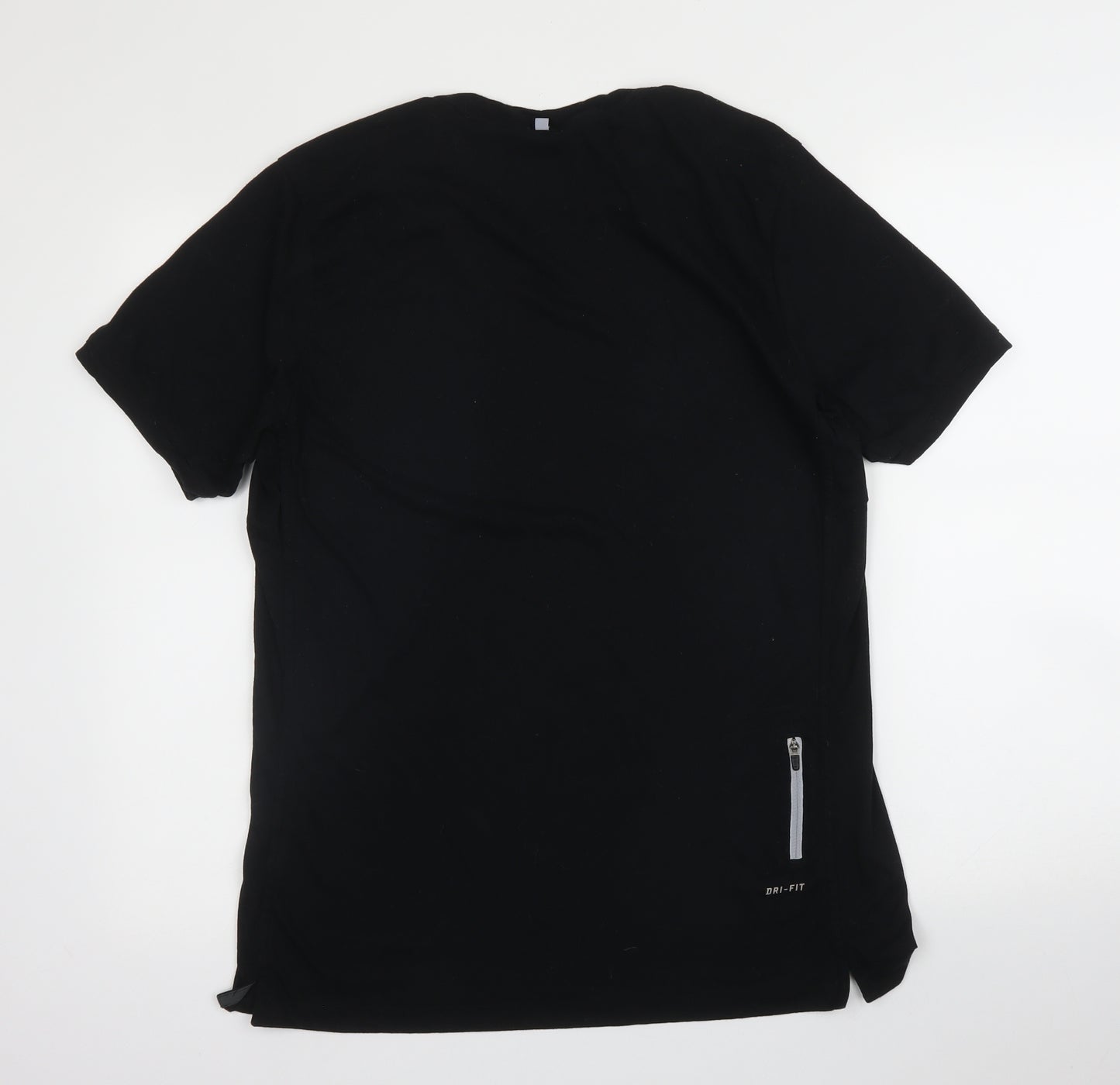 Nike Mens Black  Cotton Basic T-Shirt Size L V-Neck