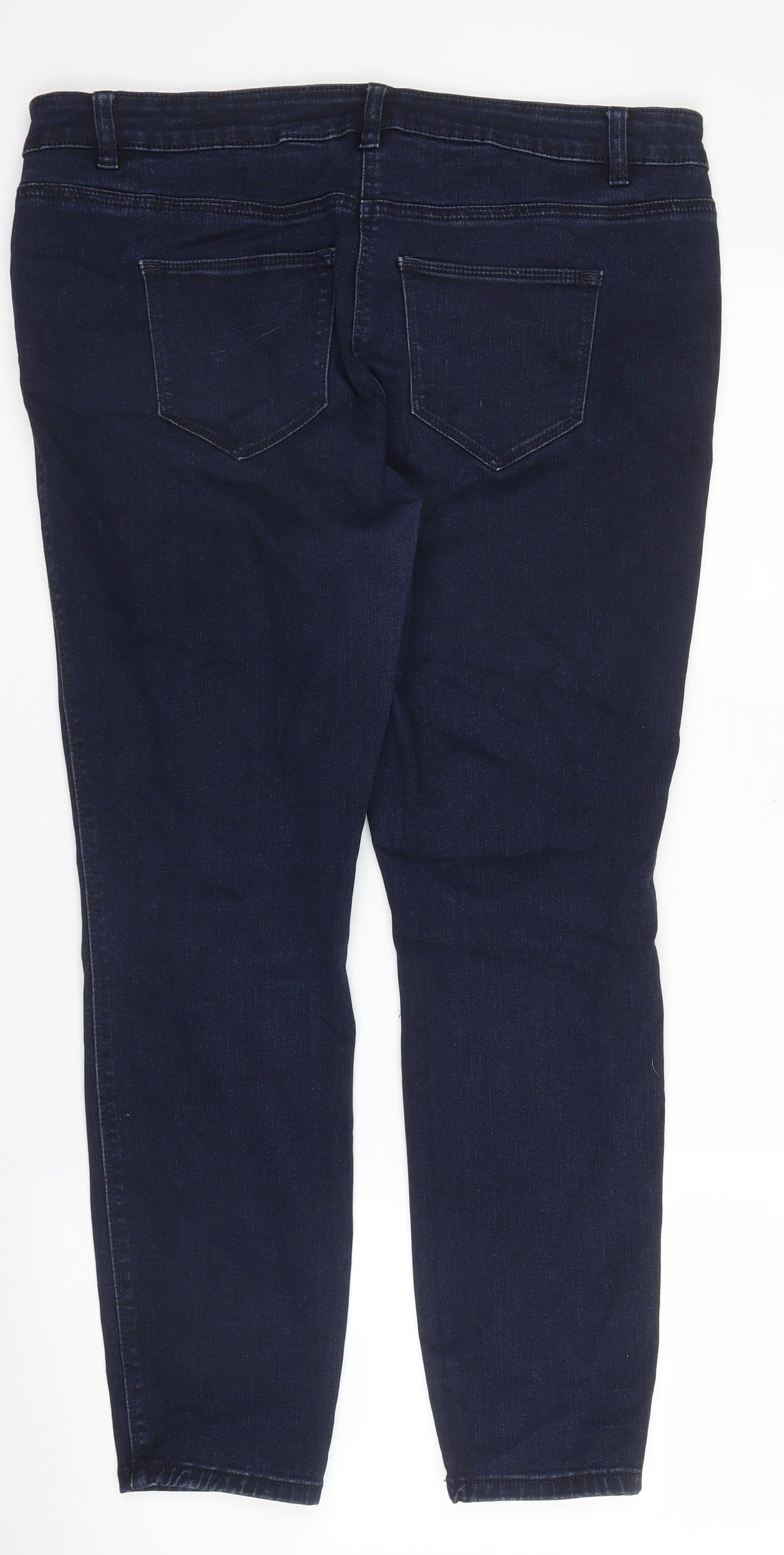 NEXT Womens Blue  Cotton Skinny Jeans Size 18 L26 in Regular Zip