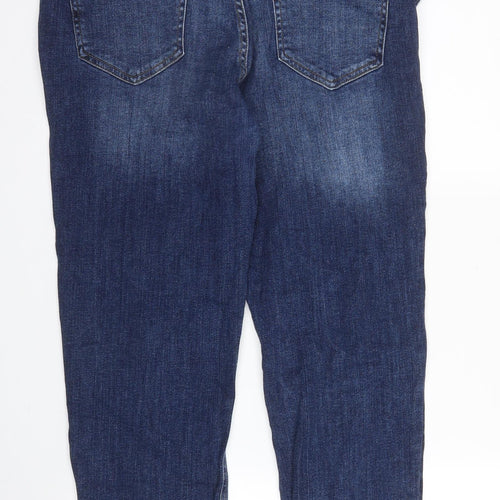 F&F Womens Blue  Cotton Straight Jeans Size 18 L25 in Regular Zip