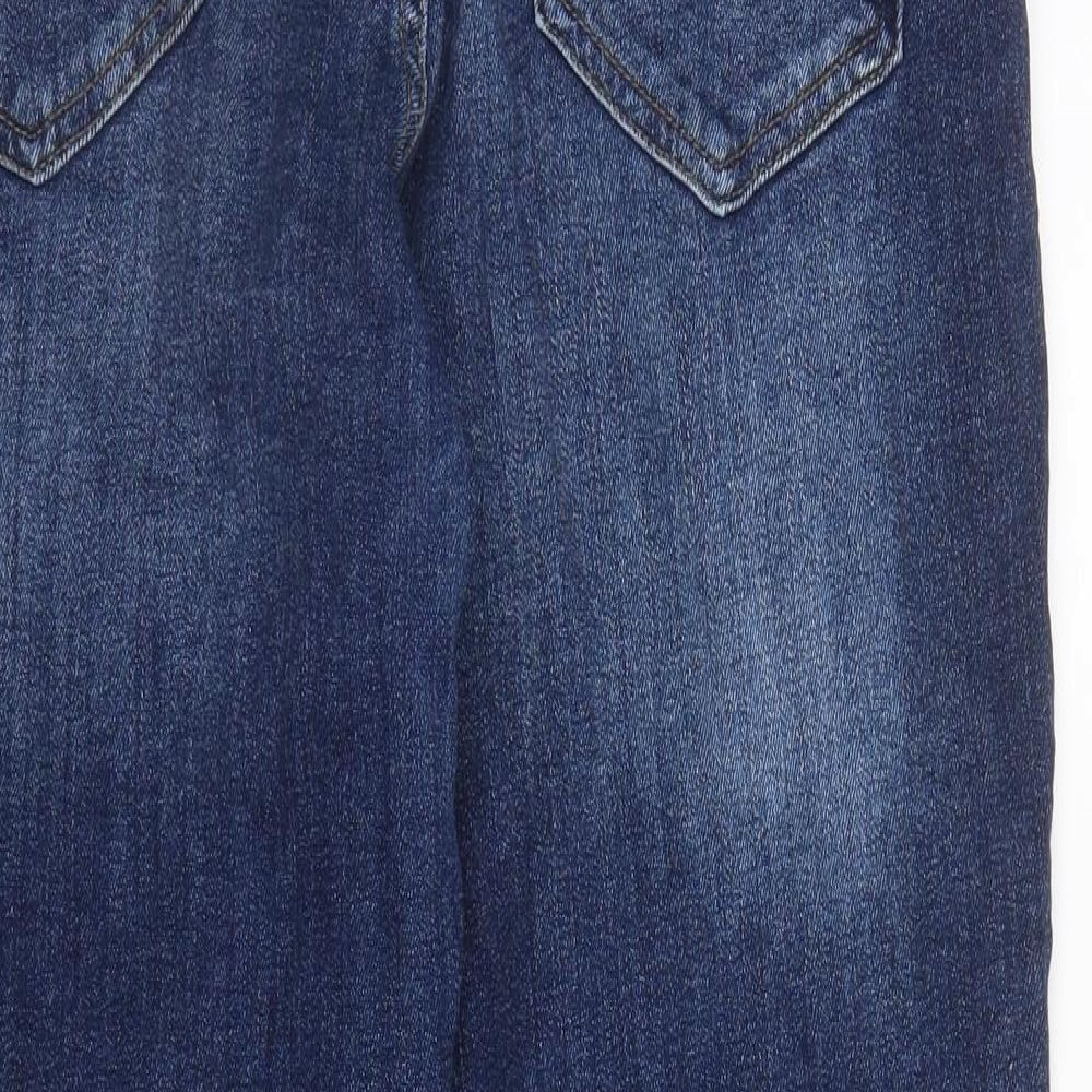 F&F Womens Blue  Cotton Straight Jeans Size 18 L25 in Regular Zip