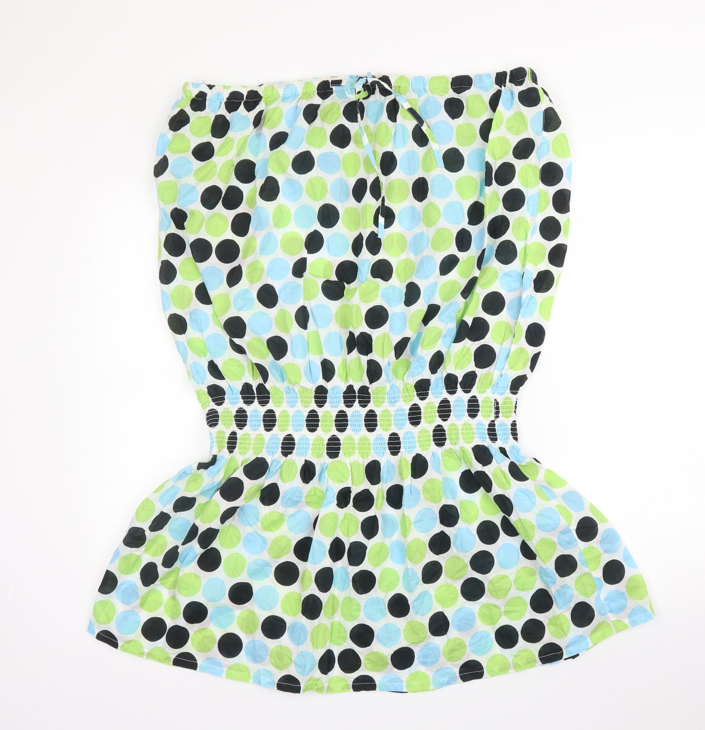 George Womens Green Polka Dot Cotton Basic Blouse Size XL Off the Shoulder