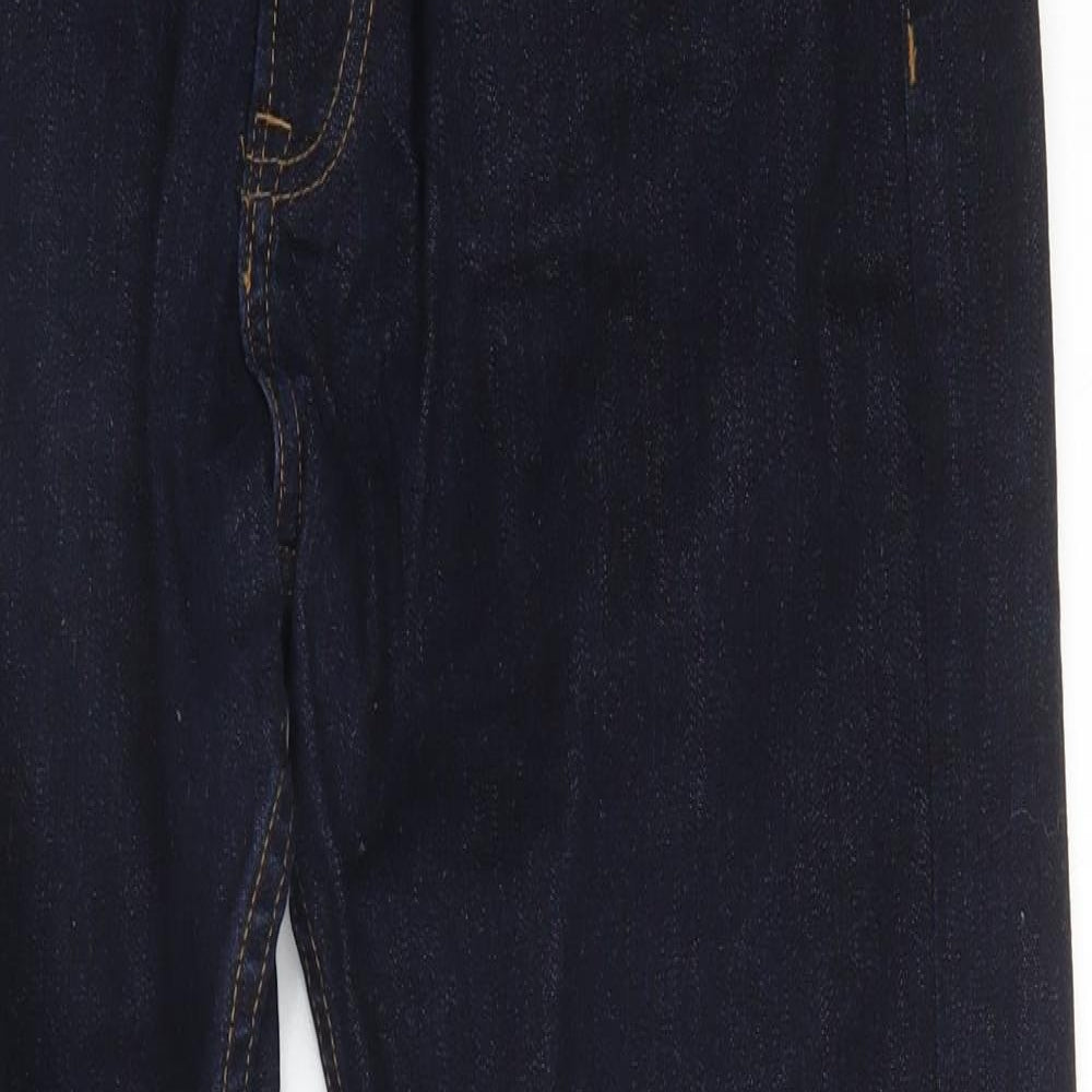 M&S Mens Blue  Cotton Straight Jeans Size 29 in L30 in Regular Zip