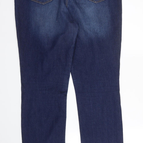 George Womens Blue  Cotton Straight Jeans Size 14 L29 in Regular Zip