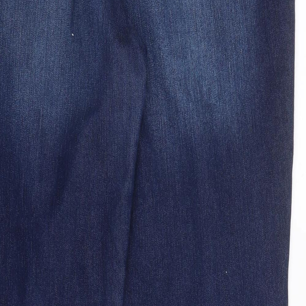 George Womens Blue  Cotton Straight Jeans Size 14 L29 in Regular Zip