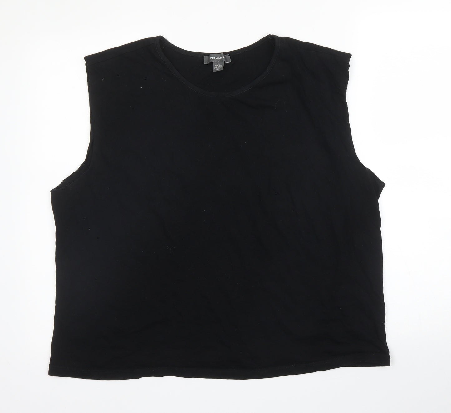 Primark Womens Black  Cotton Basic Tank Size XL Round Neck