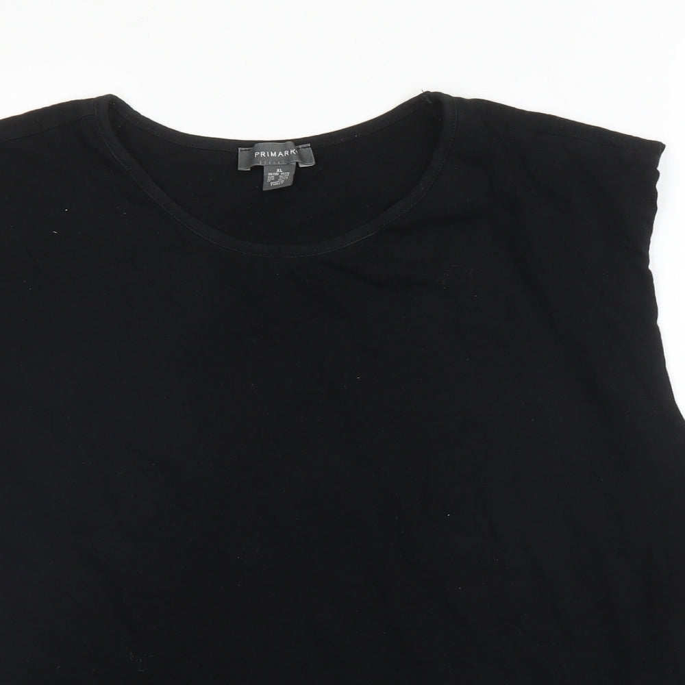 Primark Womens Black  Cotton Basic Tank Size XL Round Neck