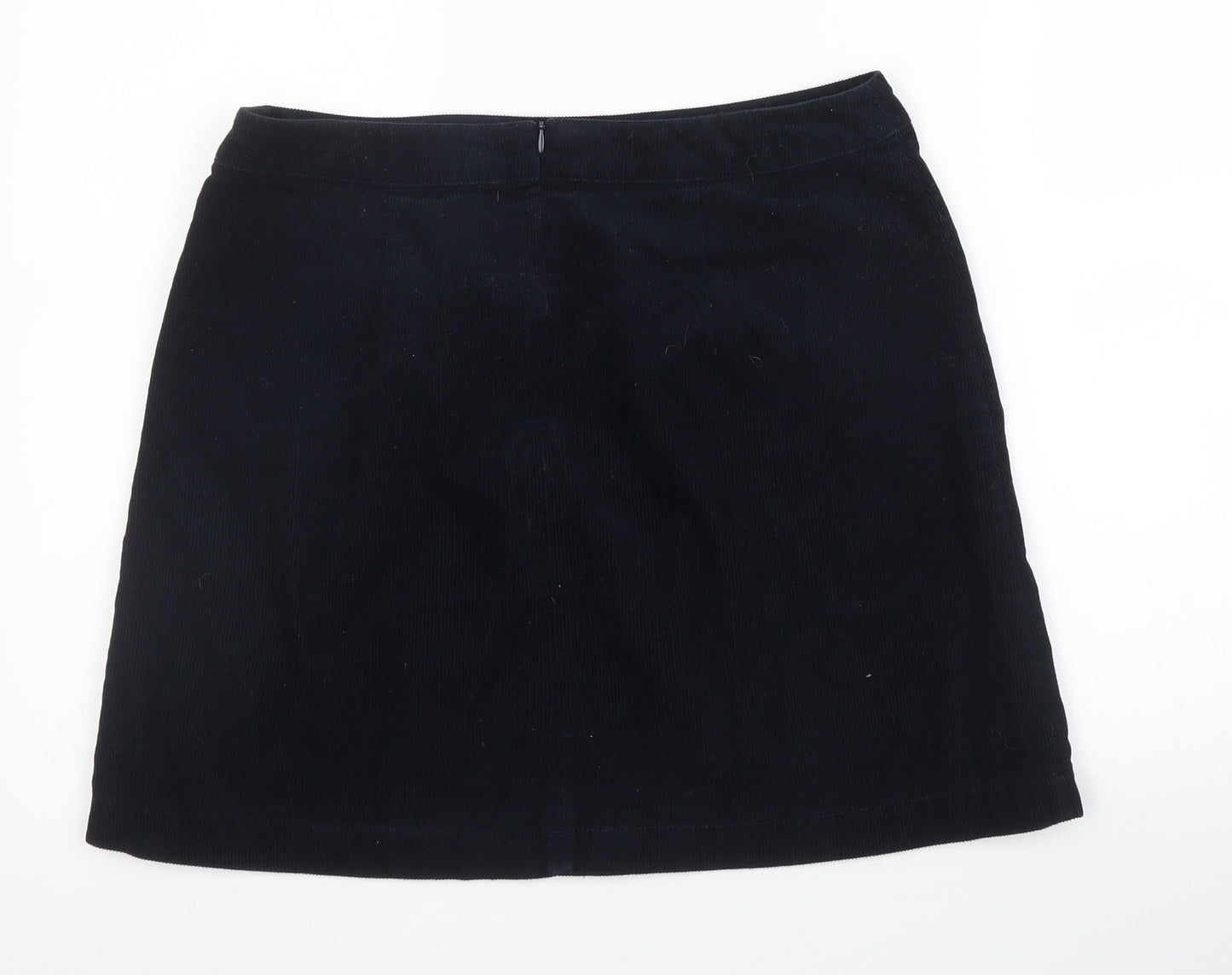 Oasis Womens Blue  Cotton A-Line Skirt Size 12   Zip