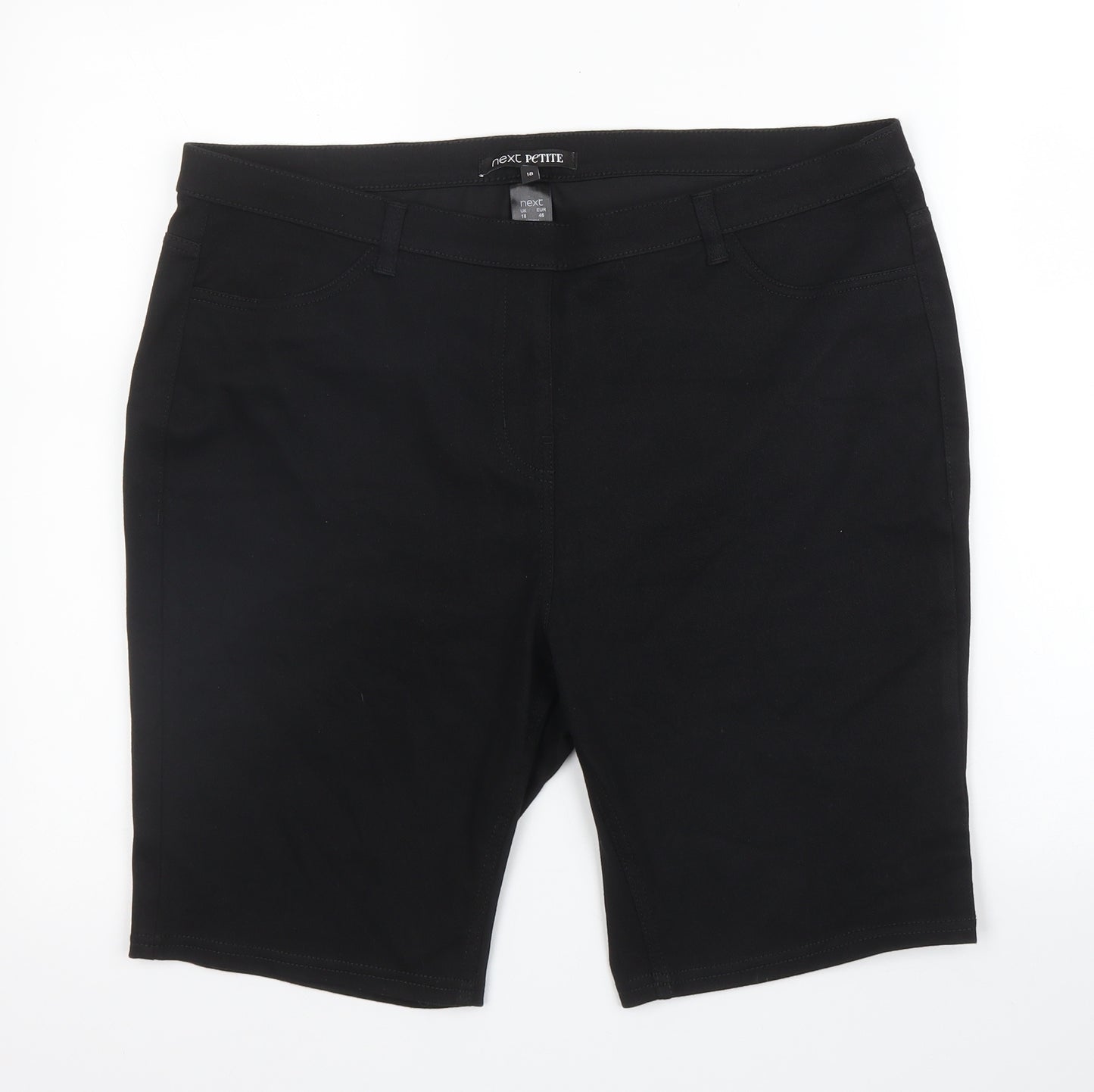 NEXT Womens Black  Cotton Bermuda Shorts Size 18 L10 in Regular