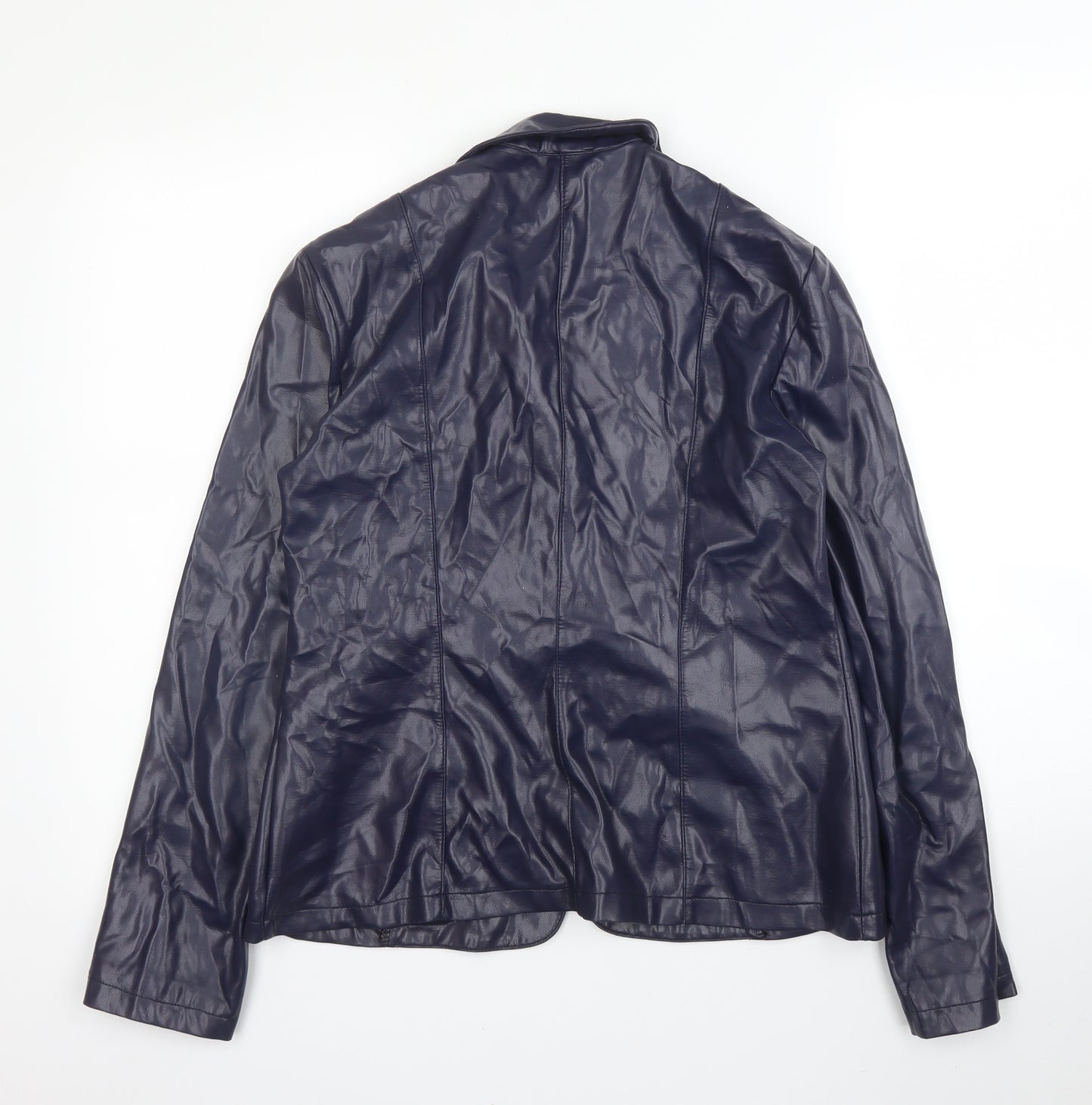 Morgan Womens Blue  Polyurethane Jacket Blazer Size M