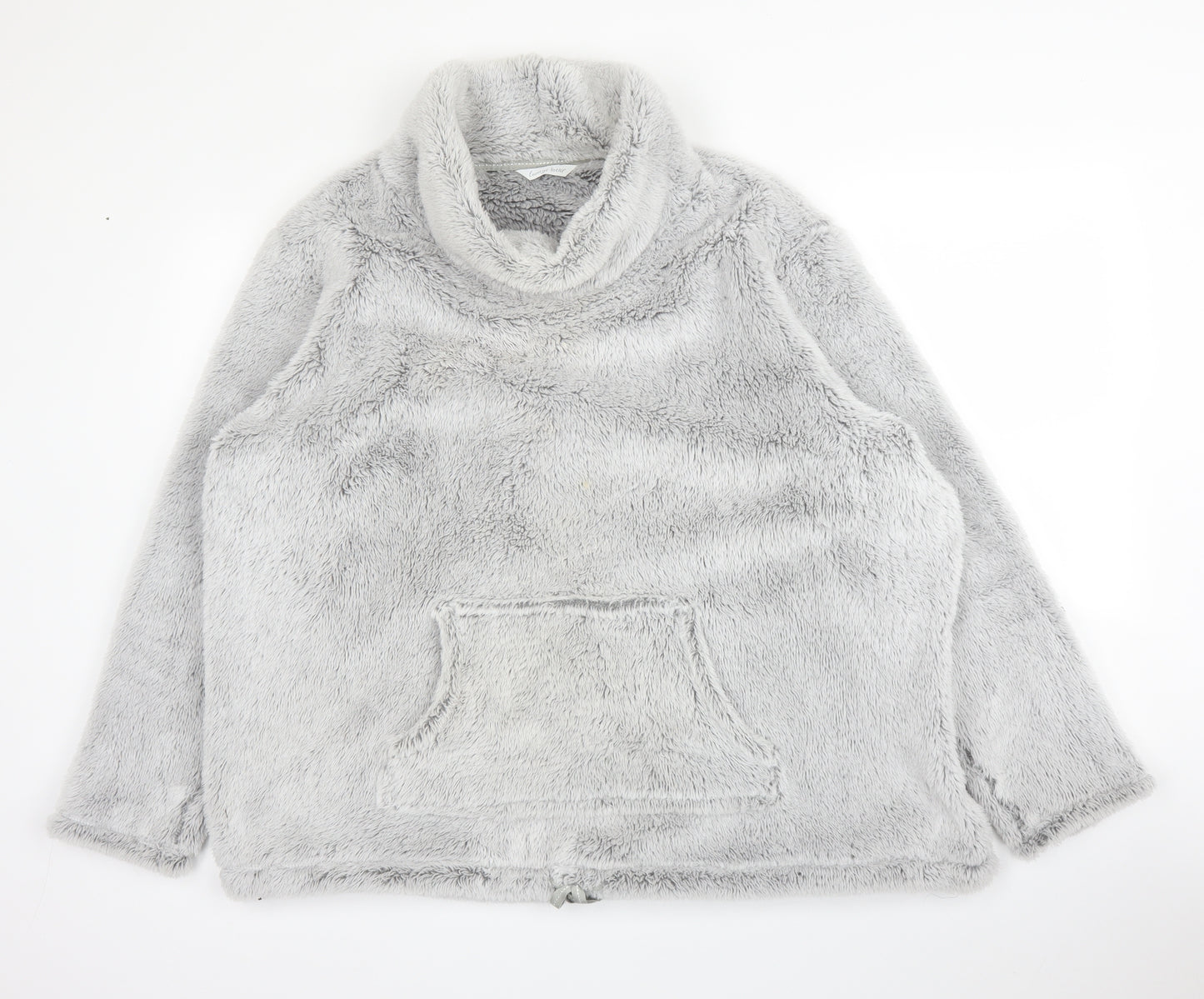 M&S Womens Grey Mock Neck  Polyester Pullover Jumper Size 22