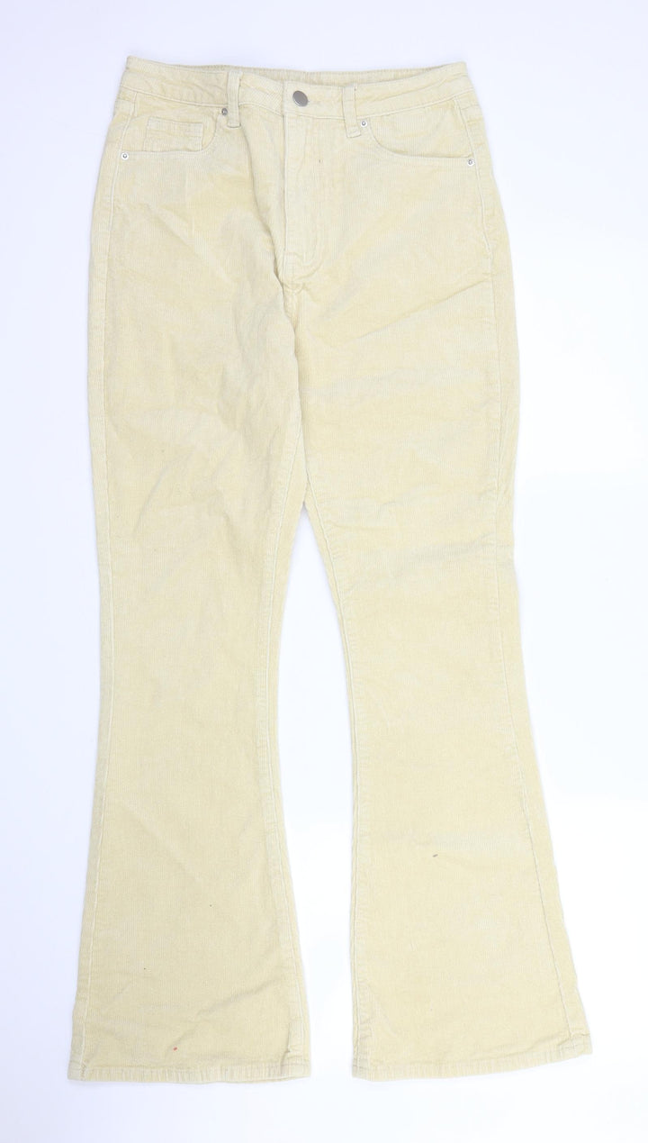 SheIn Womens Beige Cotton Bootcut Jeans Size L L29 in Regular Zip