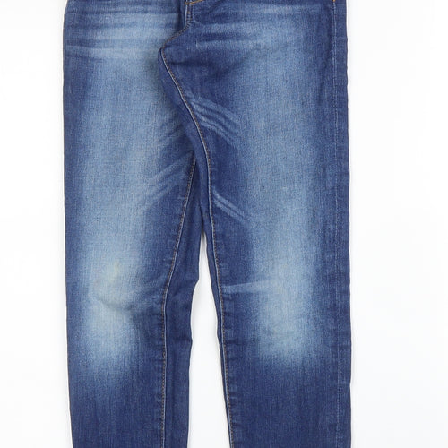 Zara Girls Blue  Cotton Skinny Jeans Size 9 Months L24 in Regular Zip