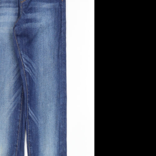 Zara Girls Blue  Cotton Skinny Jeans Size 9 Months L24 in Regular Zip