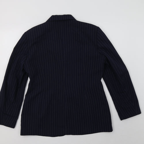 Mackays Womens Blue Striped  Jacket Blazer Size 14  Button