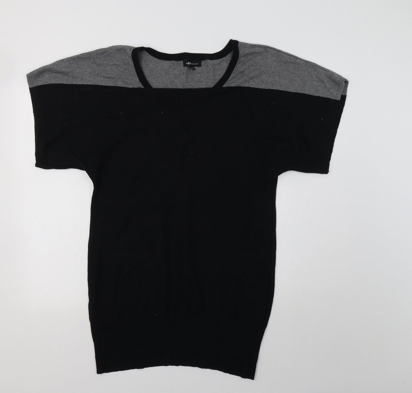 Internacionale Womens Black Crew Neck   Tunic Jumper Size 16