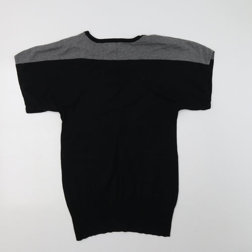Internacionale Womens Black Crew Neck   Tunic Jumper Size 16