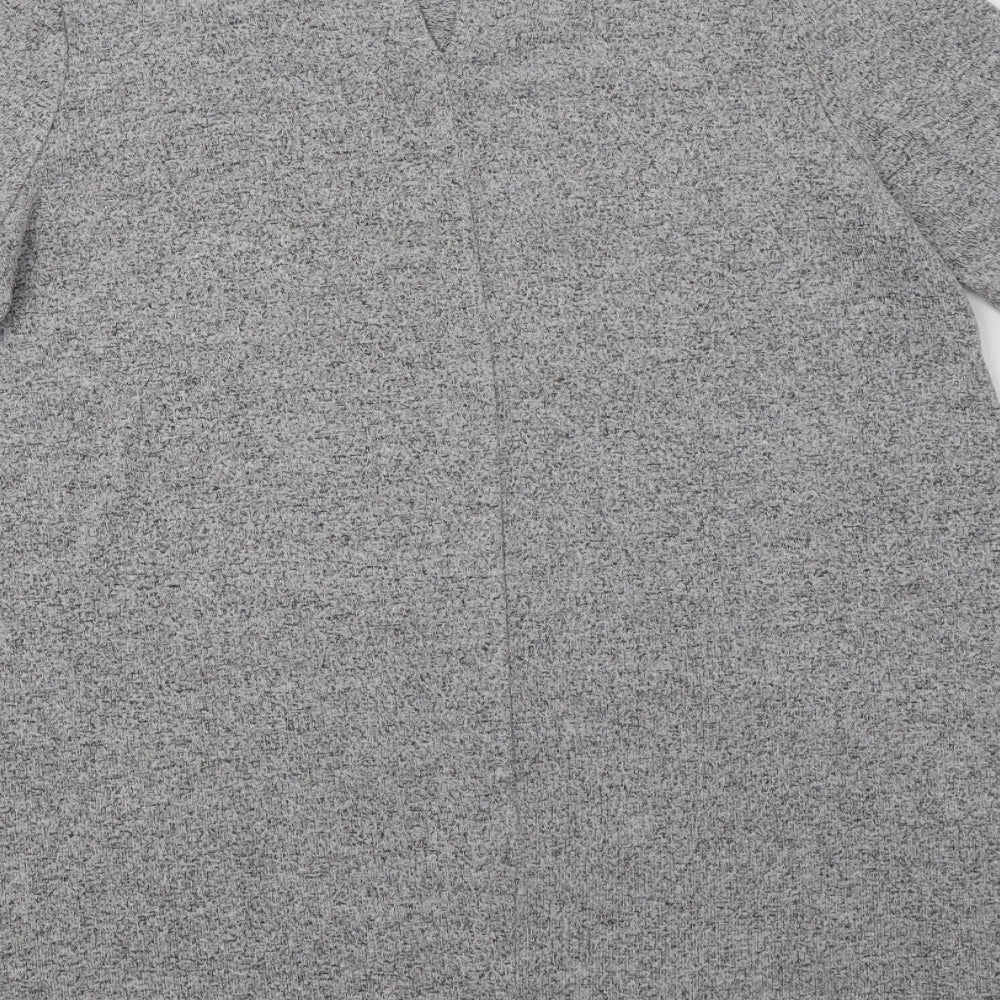 TU Womens Grey  Viscose Jumper Dress  Size 12  Collared Button