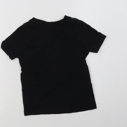 George Boys Black  Cotton Basic T-Shirt Size 3-4 Years Crew Neck  - Football