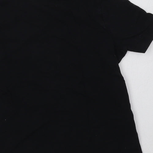 George Boys Black  Cotton Basic T-Shirt Size 3-4 Years Crew Neck  - Football