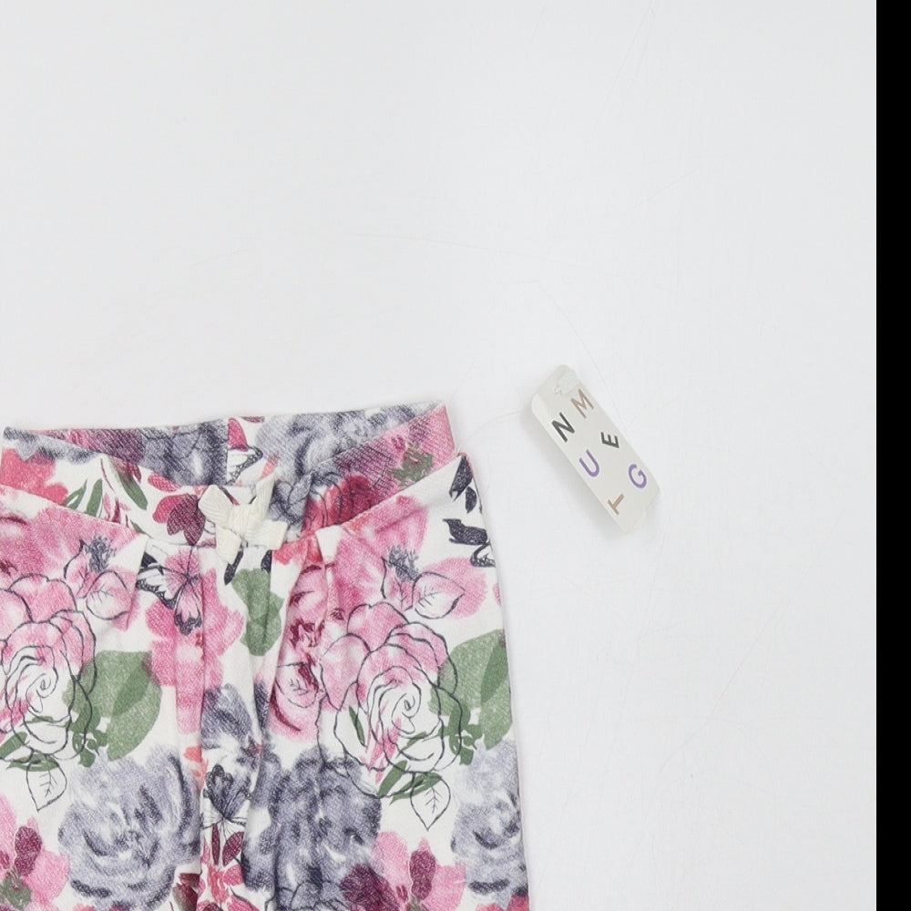 Nutmeg Baby Multicoloured Floral Cotton Jogger Trousers Size 6-9 Months