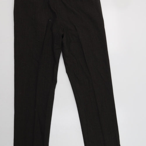 M&S Mens Brown  Polyacrylate Fibre Dress Pants Trousers Size 34 L33 in Regular Button