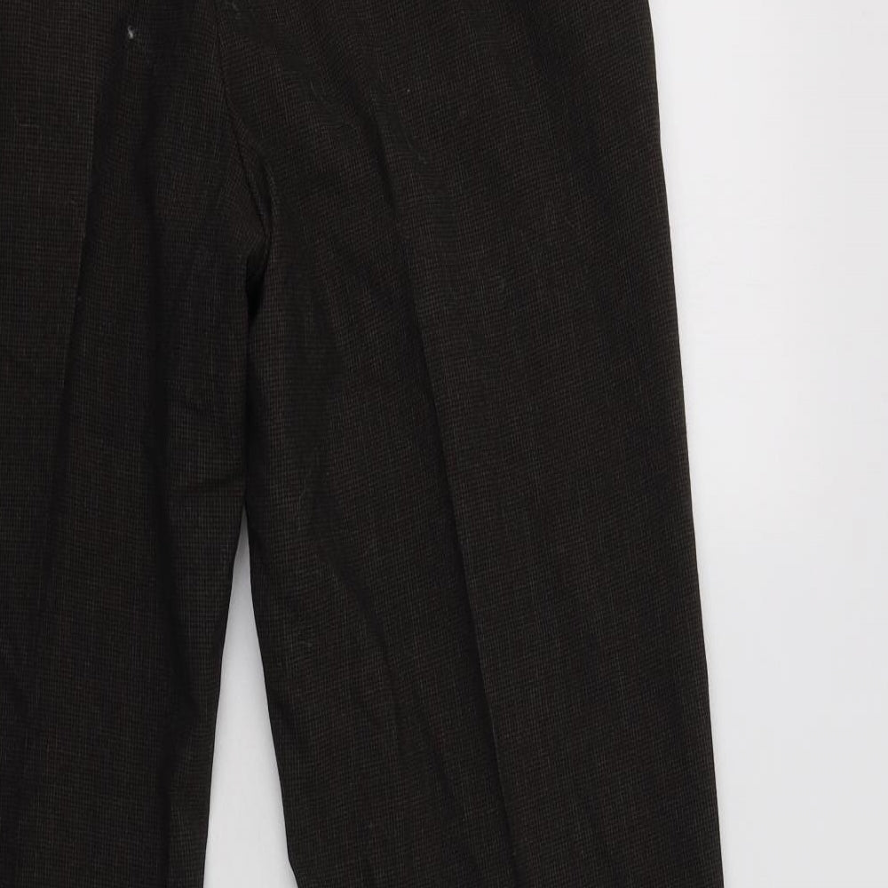 M&S Mens Brown  Polyacrylate Fibre Dress Pants Trousers Size 34 L33 in Regular Button