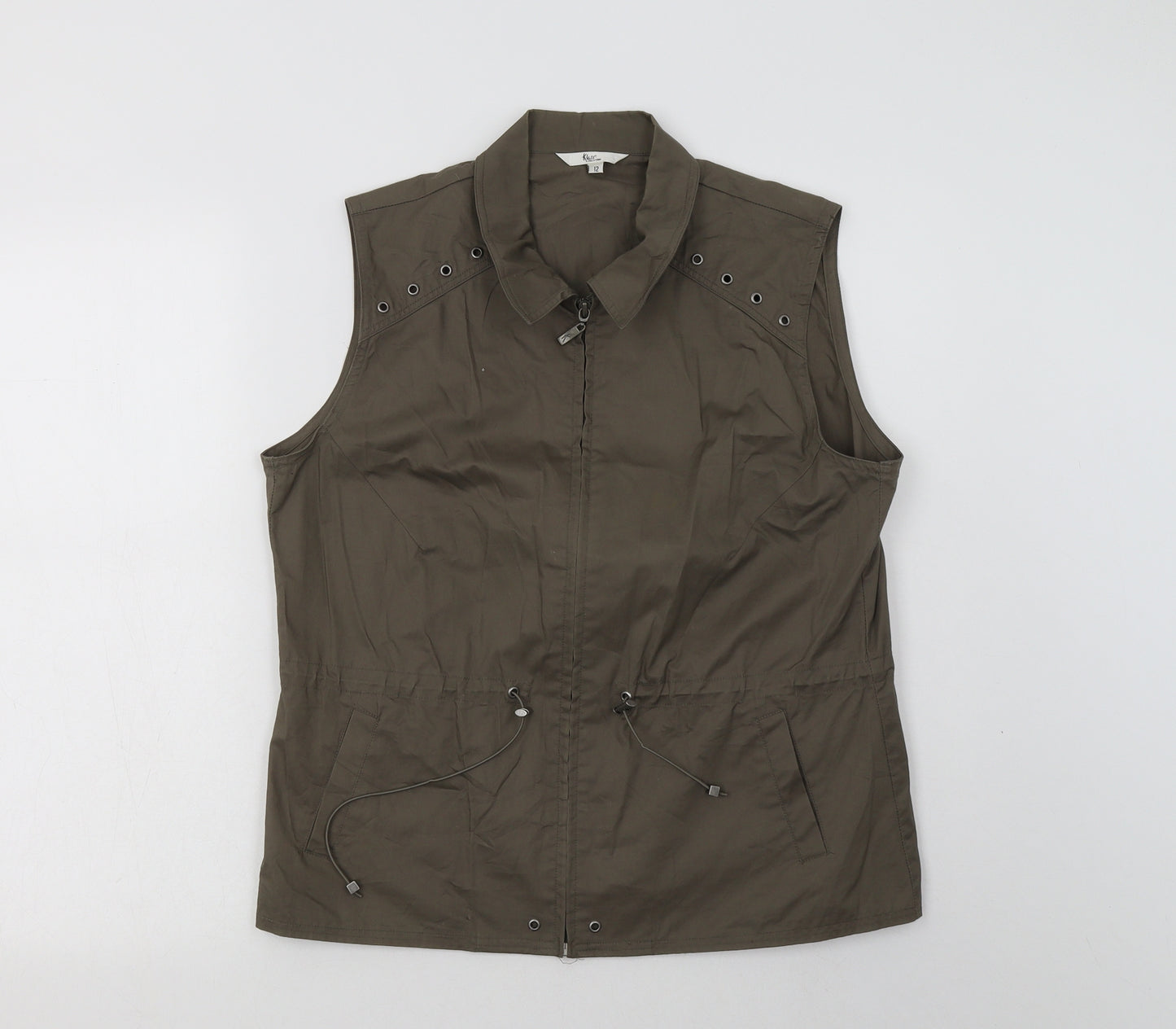 Klass Womens Brown   Gilet Waistcoat Size 12  Zip