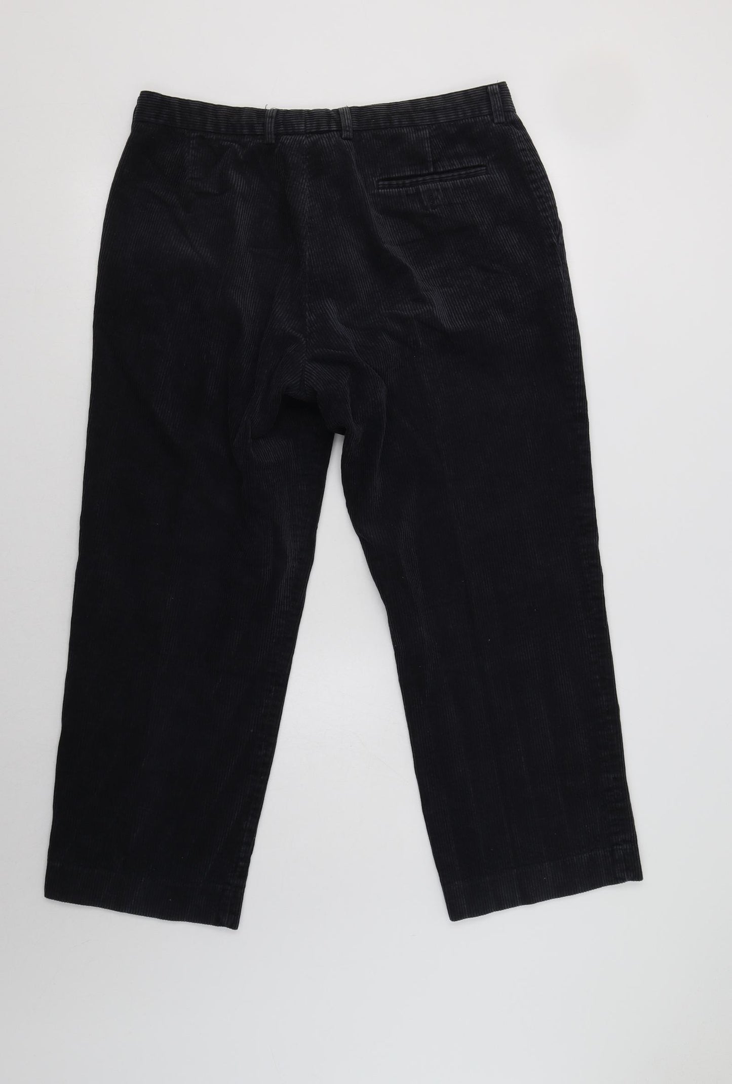 Greenw Mens Grey  Cotton Trousers  Size 34 L28 in Regular Hook & Loop